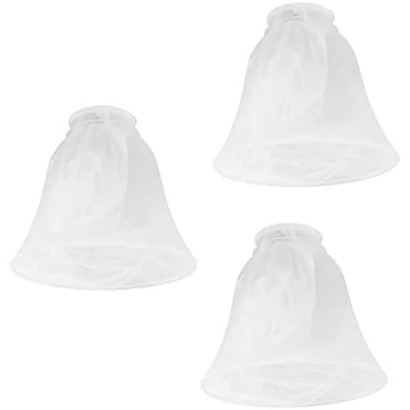 3 Pack White Alabaster Ceiling Fan Light Covers, Bell Glass Shade Replacement Globe for Bathroom Vanity Fixture, Chandelier, Wall Sconce with 2 1/4 inch Fitter Opening, G0107$$Tools & Hardware Other