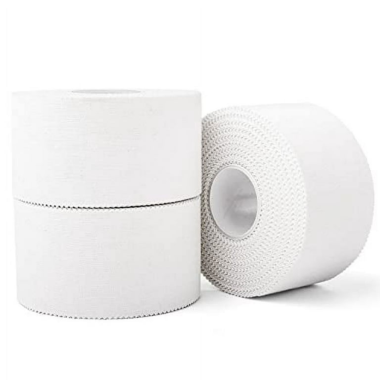 3 Pack) White Athletic Sports Tape, Very Strong Easy Tear No Sticky Residue  Tape for Athlete & Sport Trainers & First Aid Injury Wrap,Suitable for  Bats,Tennis,Gymnastics & Boxing（1.5in X 35ft） 