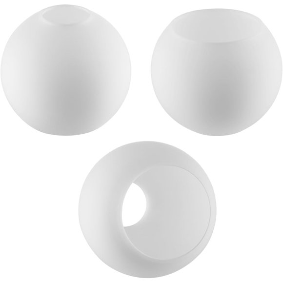 3 Pack White Glass Globe Shade Fixture Replacement, 5.9 Inch Diameter, E26 Base 1-5/8 Inch Fitter, Glass Globe Lampshade Cover for Pendant Wall Sconce Chandelier Vanity Light (Whtie, 5.9 Inch)