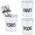 3 Pack White Metal Tin Bucket Utensil Holders for Countertop | Antique ...