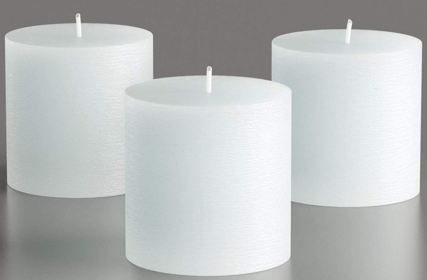 3 Pack White Pillar Candles 2.5x2.8" Home Decor Table Kitchen Church Wedding Decor Spa, Church, Wedding