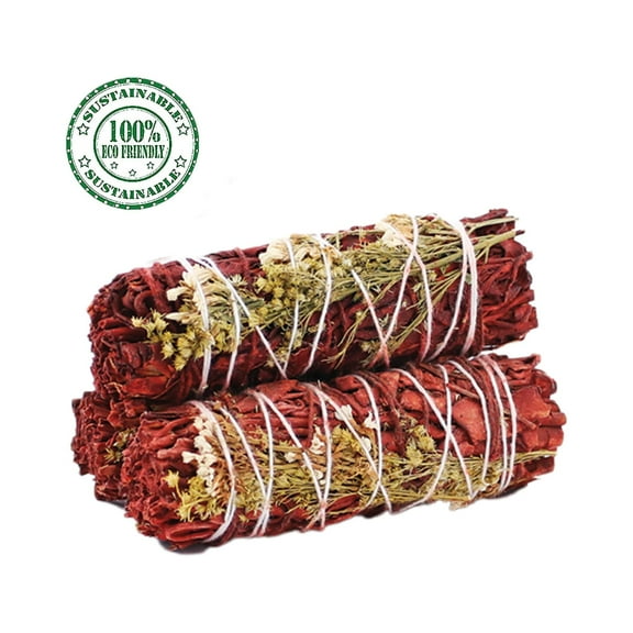 3 Pack White Sage Dragon's Blood Smudge Sticks with Wildflowers for Cleansing, Meditation, Yoga, and Smudging (Dragon's Blood & Wildflowers)