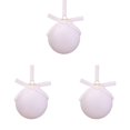 thumbnail image 1 of 3-Pack White Velvet Christmas Ball Ornaments, 3.15-Inch Flocked Shatterproof Tree Decorations for Winter Wonderland, Wedding, Wreath, Mantel and Elegant Holiday Decor, 1 of 4