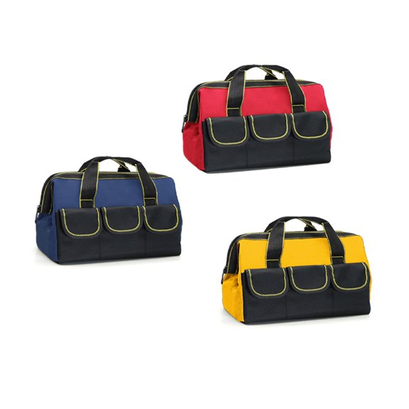 3 Pack Wide Mouth Tool Bag, 13 Inch Waterproof Power Tools Organizer Heavy Duty Drill Bag Electrician Tool Tote