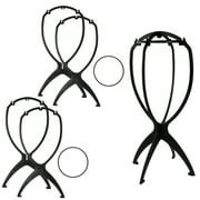 3 Pack Wig Stand Wig Head Stand for Multiple Wigs, Black