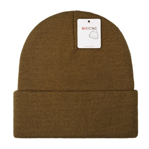 Beanie for Men Women Winter Hats for Mens Beanie Cuffed Knit Beanies Skull Cap, 1 Brown