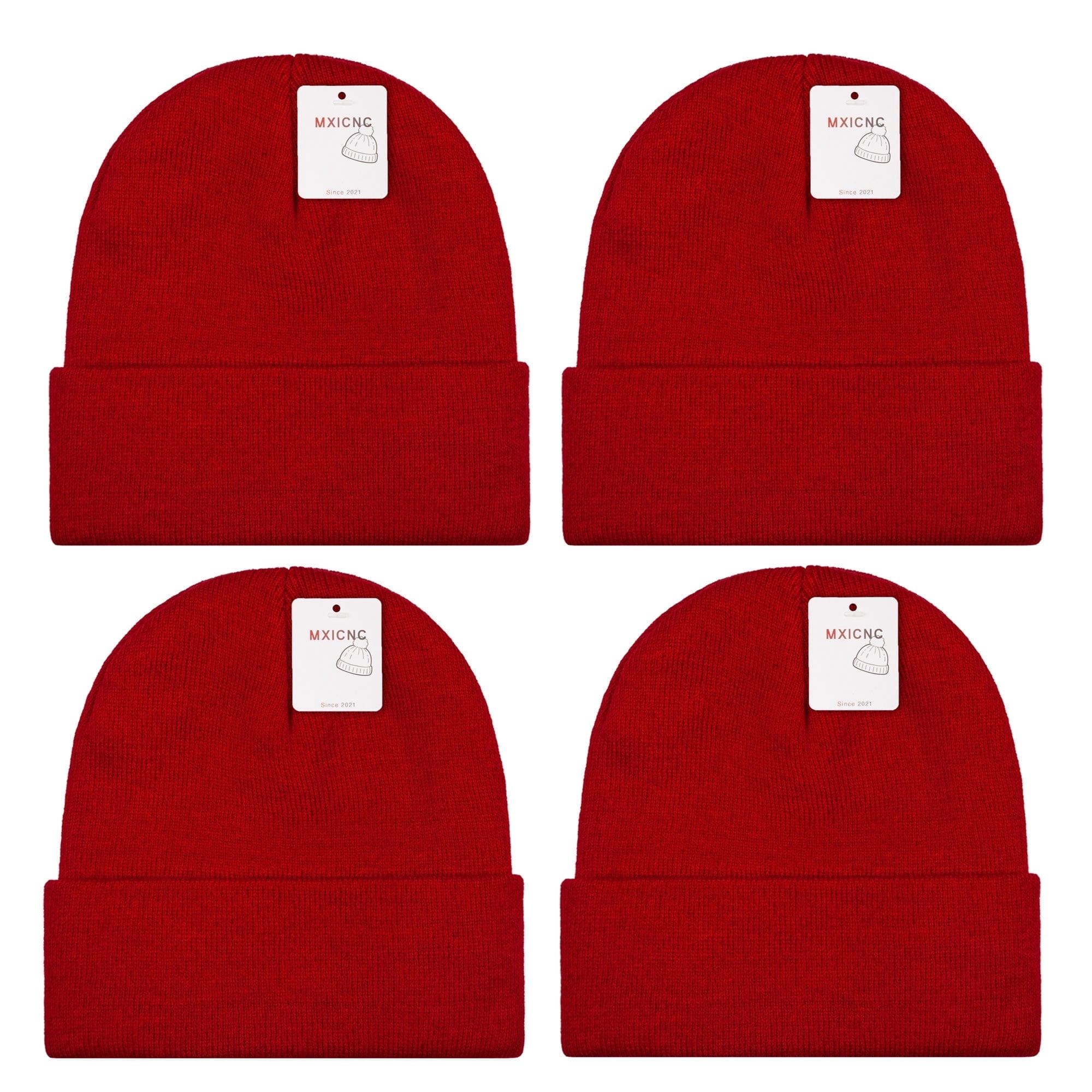 Thick Knitted Beanie 3 Pack Unisex Cuffed Skull Cap Winter Hat Embroidered Skull Beanie: Unisex Knit Winter Hat - Etsy main image 2