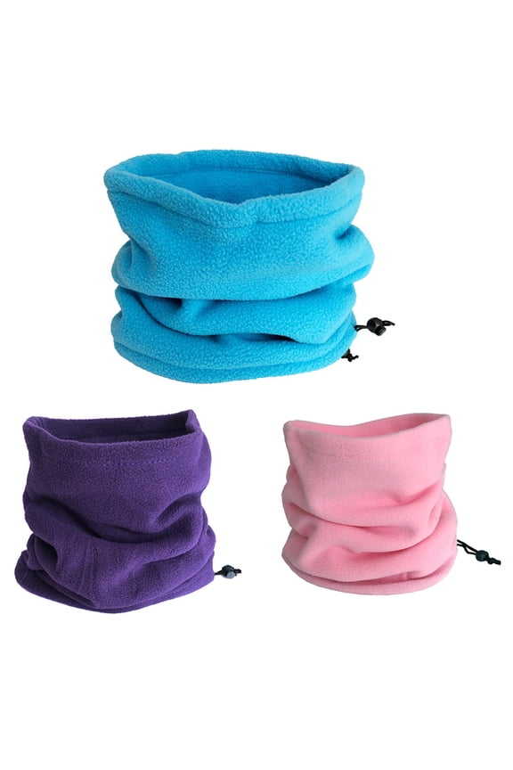 3 Pack Winter Neck Warmer Neck Gaiter with Adjustable Drawstring, Fleece Skiing Cycling Windproof Balaclava Scarf For Men Women