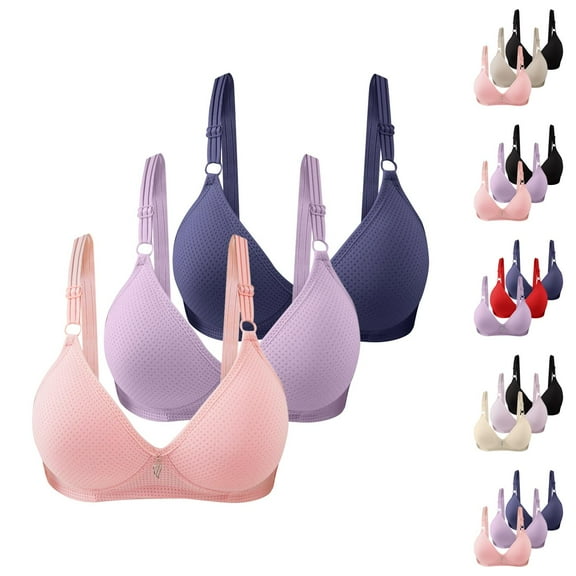 3 Pack Wireless Bras for Women Comfortable No Underwire Adjustable Straps Sleeping Yoga Bralettes Everyday Bra