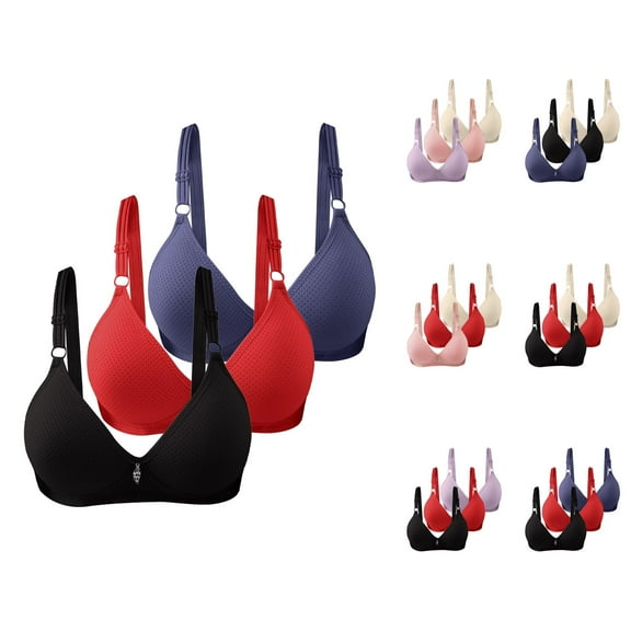 3 Pack Wireless Bras for Women Seamless No Underwire Comfortable Sleeping Yoga Bralettes Everyday Bra