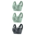 thumbnail image 1 of 3 Pack Wireless Bras for Women Summer Clothes Lace Lingerie Seamless Bralettes Adjustable Strap Bra Underwear, Large, 1 of 13