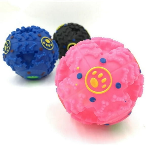 3 Pack Wobble Wiggle Wag Jiggle Giggle Treat Ball Pet Dog Ball - Small