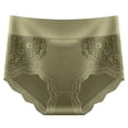 thumbnail image 1 of 3 Pack Woman Underwear Lace High Waist Traceless Breathable Ladies Panties,Army Green,L, 1 of 3
