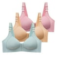 thumbnail image 1 of 3 Pack Women Leisure Sport Yoga Workout Bra,Front Closure Comfort Wireless Cotton Bras, 1 of 8