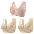 thumbnail image 1 of 3 Pack Women Plus-size Bras Soft Front Closure Push Up and Liftup Bralettes No Underwire Seamless Comfy Underwear, 1 of 5