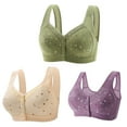 thumbnail image 1 of 3 Pack Women Plus-size Bras Soft Front Closure Push Up and Liftup Bralettes No Underwire Seamless Comfy Underwear, 1 of 6