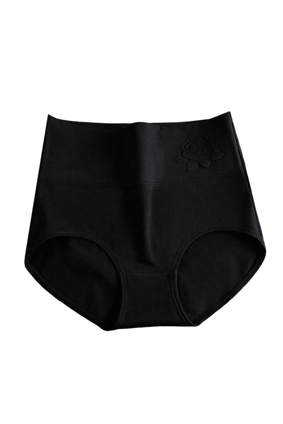 3 Pack Women'S Underwear High Waist Postpartum Full Coverage Panties,Black,L