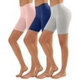 thumbnail image 1 of 3 Pack Women Seamless Slip Shorts,Stretch High Waist anti chafe Yoga Bike Short Boyshort,Buttlift Panties spandex underwear shorts for Under Dress, 1 of 7