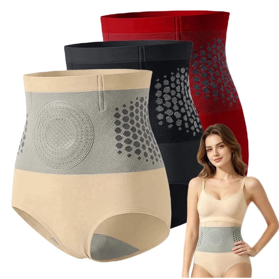 3 Pack Women Shapewear Underwear, 4-in-1 Micro-Particle Sculpting Shapewear , High Waisted Underwear