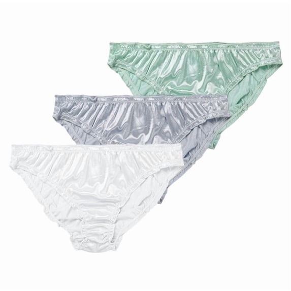 3 Pack Women Soft Satin Low Waist Ruffle Briefs Elastic Comfort Daily Intimate Panties Trend Ladies Underwear Multiple Colors Available