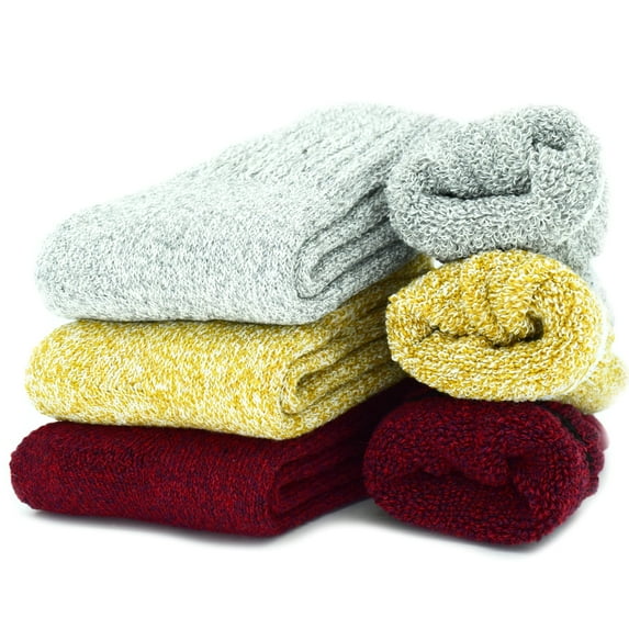 3 Pack Women Super Thick Wool Warm Socks Soft Comfort Casual Crew Winter Socks