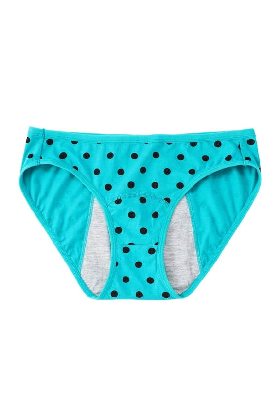 3 Pack Women Underwear Menstrual Leakproof Mid Waist Ladies Panties,Mint Green,XL