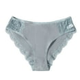 thumbnail image 1 of 3 Pack Women Underwear Mesh Lace Bow Cheeky Ribbed Panties,Dark Gray,2XL, 1 of 4
