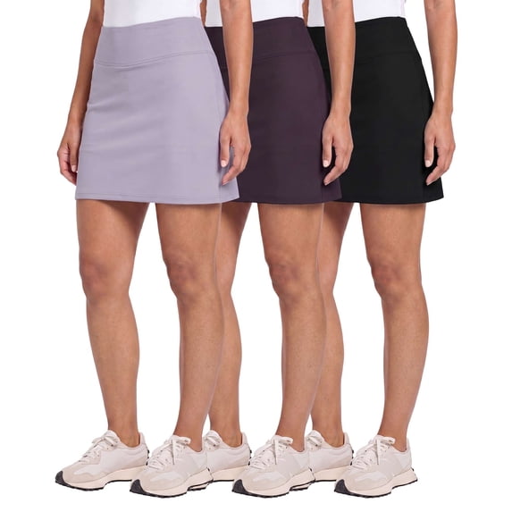 3 Pack Women's 16" Skorts Skirts with Built In Shorts Pockets High Waisted