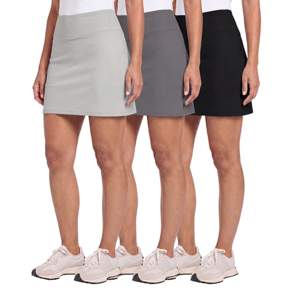 3 Pack Women's 16" Skorts Skirts with Built In Shorts Pockets High Waisted