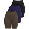 thumbnail image 1 of 3 Pack Women's 8'' Athletic Long Shorts with 4 Pockets High Waisted Shorts for Women Walking Running Casual, 1 of 7