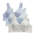 thumbnail image 1 of 3 Pack Women's Bra Full Coverage Non Padded Wirefree Bra -Comfort and Double Support, 1 of 6