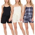 thumbnail image 1 of 3 Pack: Women's Cami Top and Short Pajama Set Sexy Soft Pajamas for Women (Available in Plus Size), 1 of 6