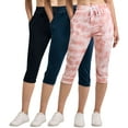 thumbnail image 1 of 3-Pack: Women's Capri Silky Soft Joggers Cuffed Athletic Comfy Casual Sweatpants with Pockets (Available in Plus Size), 1 of 7