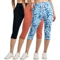 thumbnail image 1 of 3-Pack: Women's Capri Silky Soft Joggers Cuffed Athletic Comfy Casual Sweatpants with Pockets (Available in Plus Size), 1 of 7