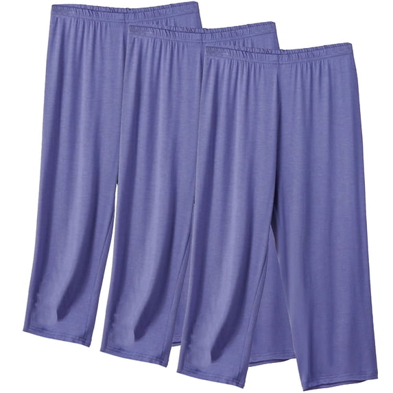 3 Pack Women's Capris Wide Leg Capri Pants Womens Drawstring Pajama Sweatpants Women Lounge Pants