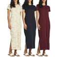 thumbnail image 1 of 3-Pack: Women’s Casual Short Sleeve Maxi Dress – Summer Dress with Slit & Pockets (Available in Plus Size), 1 of 7