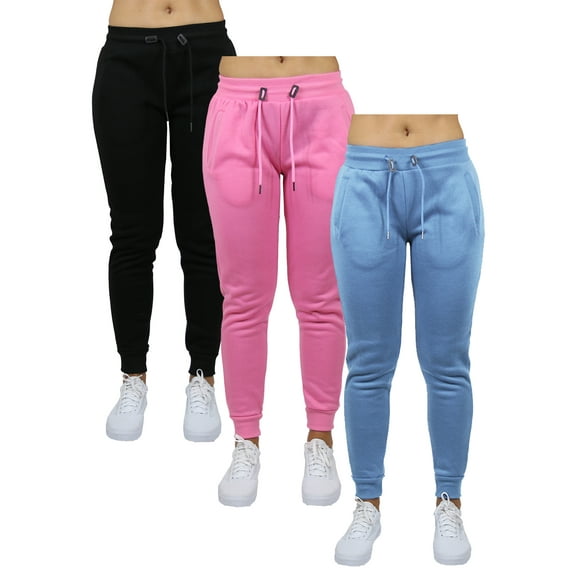 3-Pack Women's Classic Fleece Jogger Sweatpants (Sizes, S-3XL)