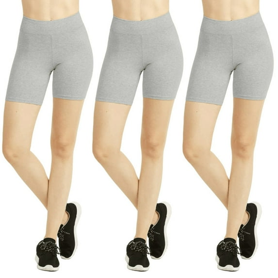 3 Pack Women's Cotton Biker Shorts 5'' Leggings High Waisted No See-Through Athletic Workout Running Cycling Volleyball Yoga Tummy Control Activewear