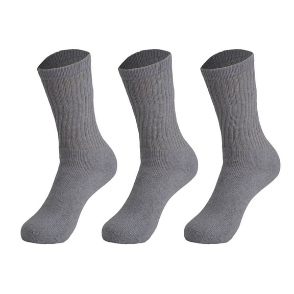 3-Pack Women's Cotton Crew Socks - Solid Colors, Breathable & Comfortable Fit for Shoe Size 5-10