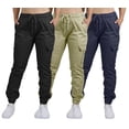 thumbnail image 1 of 3-Pack Women's Cotton Flex Stretch Cargo Jogger Pants (Sizes, S-2XL), 1 of 5