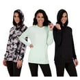 thumbnail image 1 of 3 Pack: Women's Dry Fit Long-Sleeve Hoodie Pullover Sweatshirt Pocket - Active Lounge (Available In Plus), 1 of 5