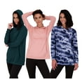 thumbnail image 1 of 3 Pack: Women's Dry Fit Long-Sleeve Hoodie Pullover Sweatshirt Pocket - Active Lounge (Available In Plus), 1 of 5