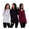 thumbnail image 1 of 3 Pack: Women's Dry Fit Long-Sleeve Hoodie Pullover Sweatshirt Pocket - Active Lounge (Available In Plus), 1 of 5