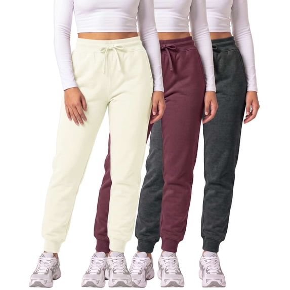 3 Pack Women's Fleece Joggers Sweatpants Lounge Pants Sweats Casual Pockets