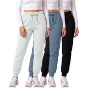 3 Pack Womens Fleece Joggers Sweatpants Lounge Pants Sweats Casual Pockets