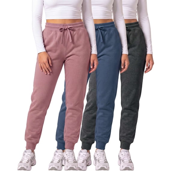 3 Pack Women's Fleece Joggers Sweatpants Lounge Pants Sweats Casual Pockets