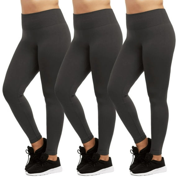 3 Pack Women’s Fleece Leggings with Extra-Wide Band Plus Size High Waisted Tummy Control Warming Thermal Workout Running Comfort Yoga Pants Activewear