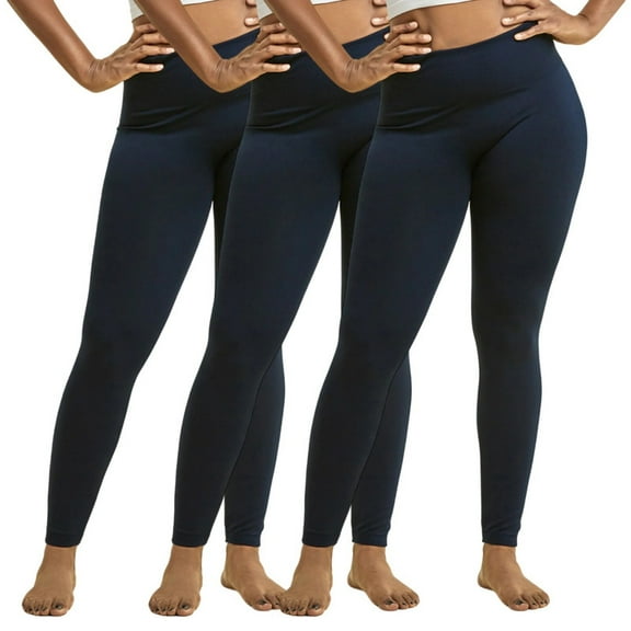 3 Pack Women’s Fleece Leggings with Extra-Wide Band Plus Size High Waisted Tummy Control Warming Thermal Workout Running Comfort Yoga Pants Activewear