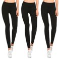 thumbnail image 1 of 3 Pack Women's Fleece Leggings High Waisted Seamless Regular & Plus Size No See-Through Athletic Workout Running Yoga Pants Tummy Control Activewear, 1 of 4