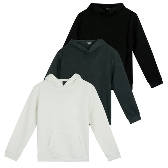 3 Pack: Women's Fleece Long-Sleeve Pullover Hoodie Active Sweatshirt Kangaroo Pocket - (Available In Plus)